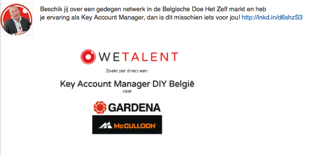 persoonlijke pagina LinkedIn