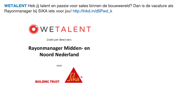 Bedrijfspagina LinkedIn